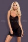 Черная сорочка с кружевными вставками Musa Chemise SM