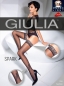 Чулки черные с блестящим узором перышка Giulia SPARK 02 (20 Den) 3/4