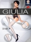 Чулки белые с блестящим узором перышка Giulia SPARK 02 (20 Den) 1/2