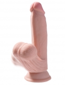 Фаллоимитатор на присоске King Cock Plus 7'' Triple Density с гибкой мошонкой
